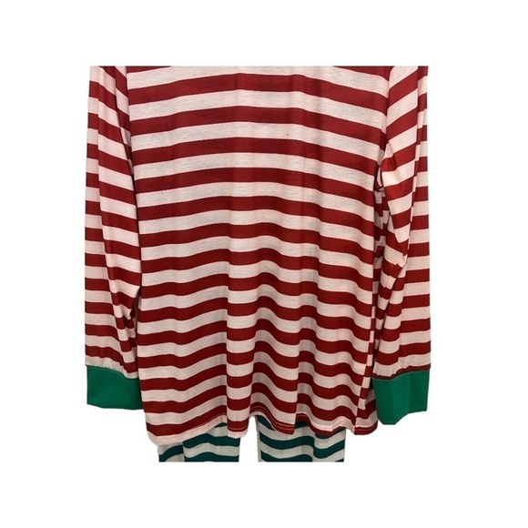 Christmas Pajamas UNISEX Red and Green Stripe 100% Cotton NWOT - Picture 3 of 7